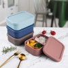 Silicone Bento Lunch Box Portable Reusable 3 Compartment Microwaveable Bento