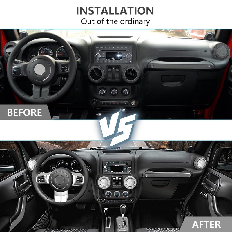 26PCS Full Set Interior Trim Kit Compatible with Jeep Wrangler