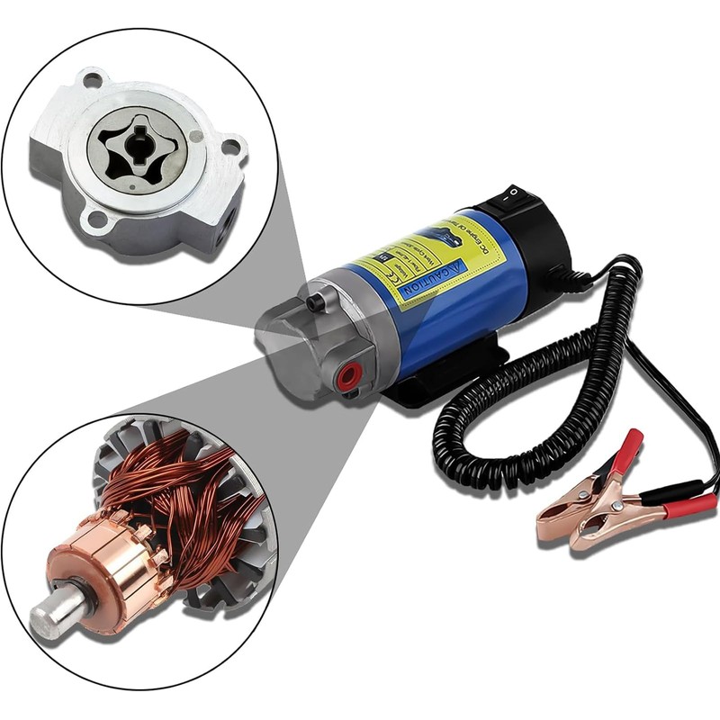 BessAnty Engine Oil Pump,12V 100W Oil Extractor Pump,Self-priming Electric Fluid