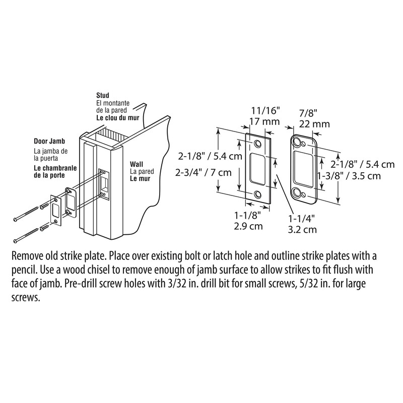 Prime-Line E 2479 Deadbolt Strike, 2 Piece, High Security, 1/8