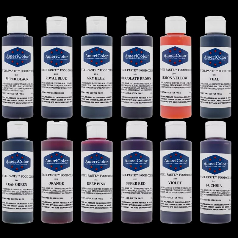 AmeriColor Food Coloring 4.5 Ounce Soft Gel Paste 12 Color