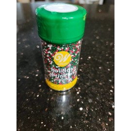 Wilton Sprinkles Green Red White 3 oz Great for Cupcakes and Cookies