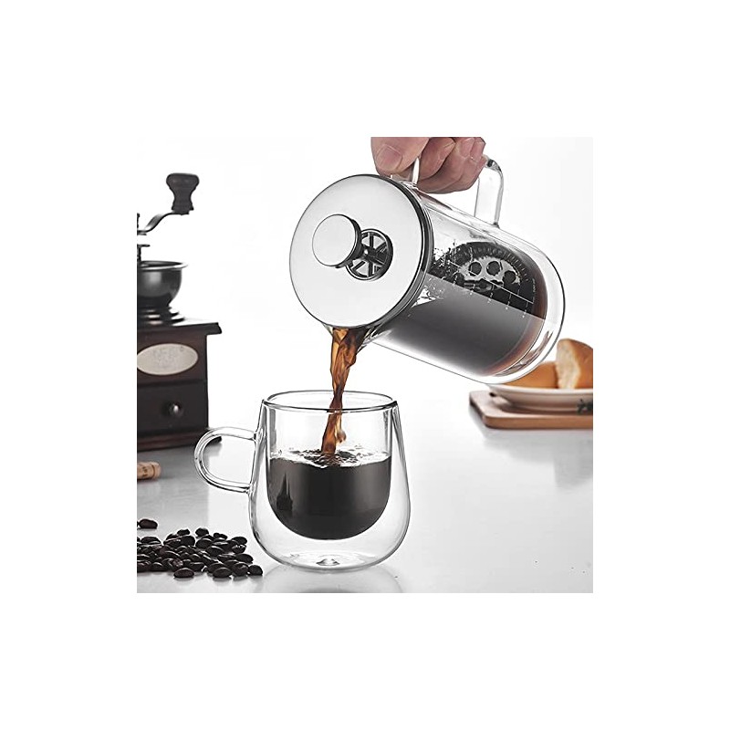 Double Layer High Borosilicate Glass Pot Filter Coffee Apparatus French