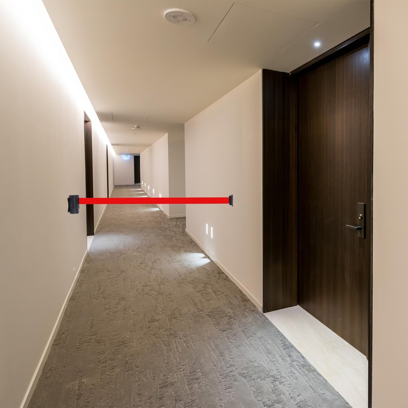 PATIKIL Fixed Wall Mount Retractable Belt Barrier, 9.84 Feet Fixed