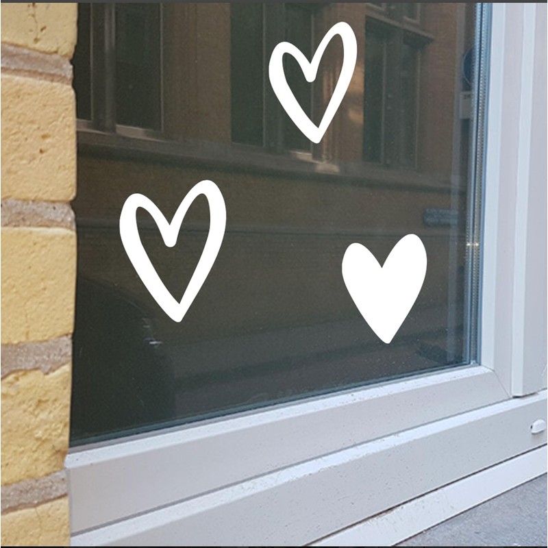 26 Valentines Hearts - Window Vinyl Static Cling decals -