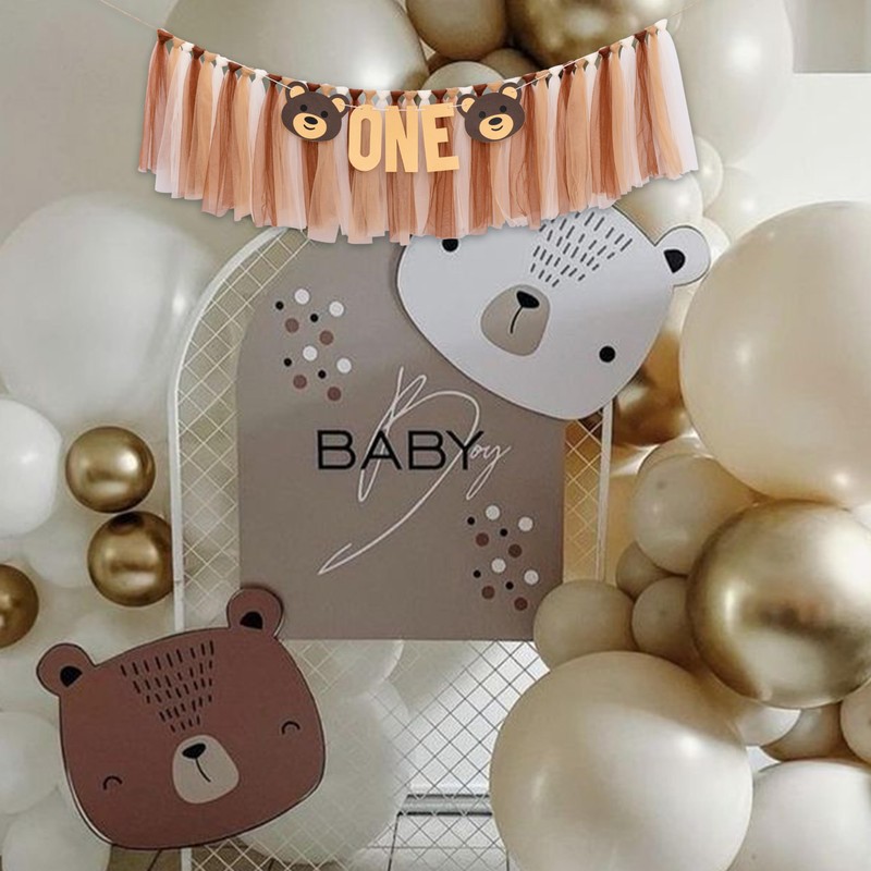 Raoformi Bear First Birthday High Chair Banner