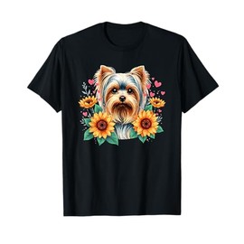 Sunflowers Yorkshire Terrier Terriers Yorkie T-Shirt