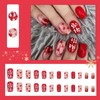 Christmas Stick on Nails - 24PCS Red False Nails -