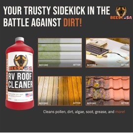 BEEST RV Roof Cleaner (32 Oz Super Concentrated Makes 5 gallons) - Roof Cleaner & Degreaser - Removes Dirt & Stains - Easy to Use - Best For Cleaning RVs, Campers, Trailer, Metal Building, Motorhomes