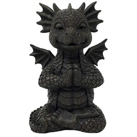 MystiCalls - Garden Dragon Yogi - Small - Dragon Decorative Figure Indoor Outdoor Yoga Lotus