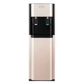 SNKOURIN Bottom Load Water Cooler Dispenser, Electric Hot & Cold Water Cooler Dispenser, Durable Stainless Steel Construction, Freestanding Water Dispenser for 3 to 5 Gallon Bottles, Gold