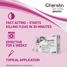Cheristin Flea Treatment & Prevention for Cats | Fast acting topical flea treatment for cats over 1.8 lbs | 3 Count