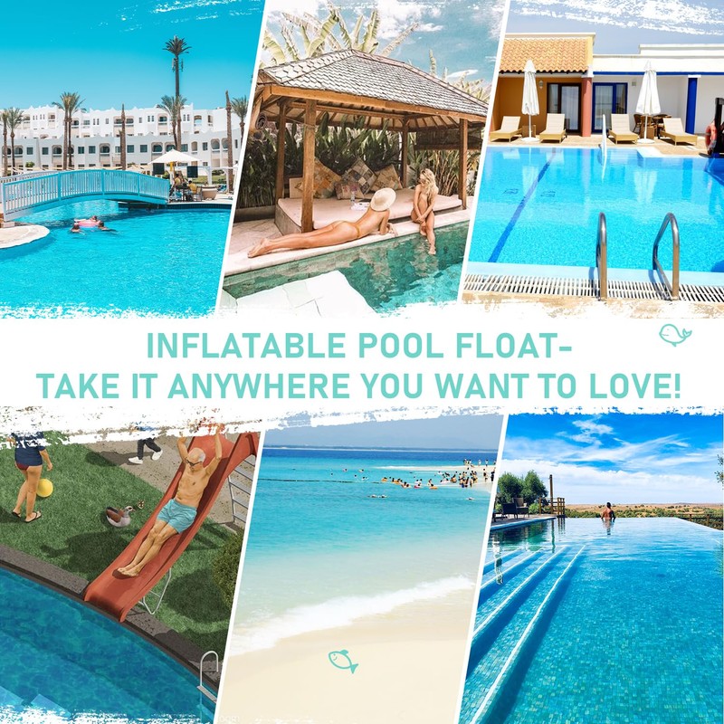 Pool Floaties for Adults, 3 PackInflatable Pool Float, Water Hammock