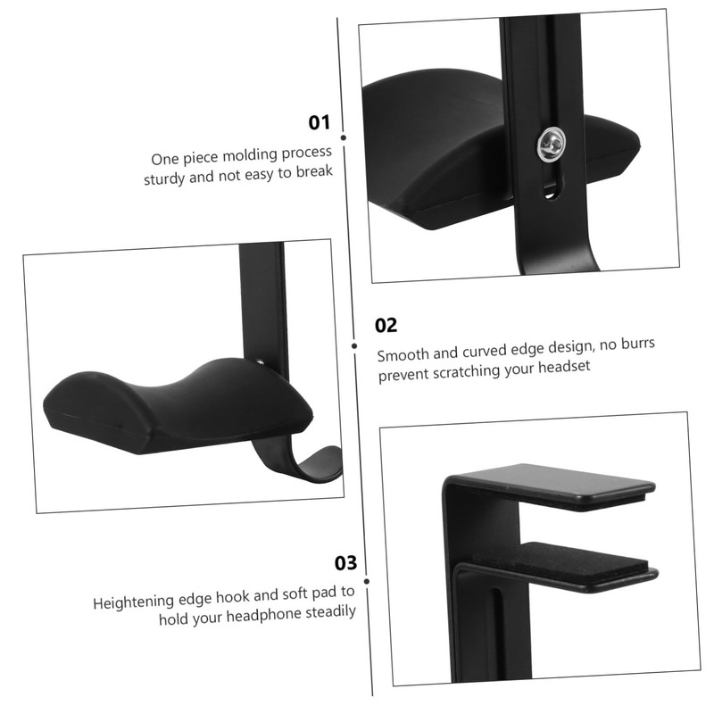 TEHAUX Adjustable Headphone Rack with PU Pad Desk Hook for