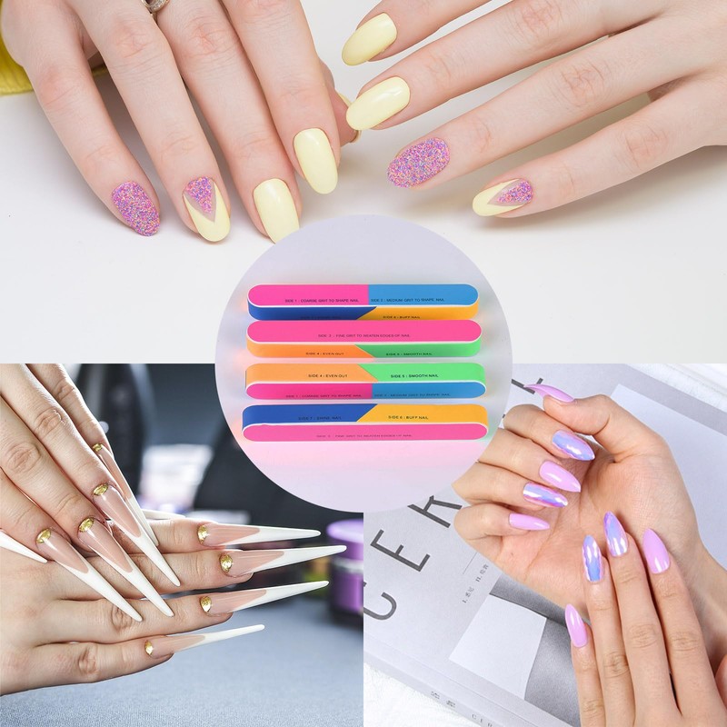 10 Pcs 7 Way Nail Buffer Blocks Nail Files Buffing