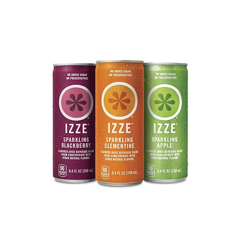 IZZE Sparkling Juice, 3 Flavor Variety Pack, Pack of 24,