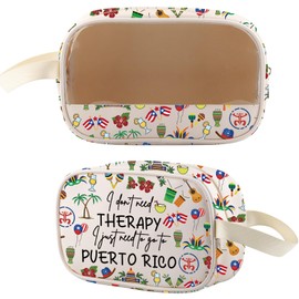 MYSOMY Puerto Rico Karibik-Make-up-Tasche, Puerto Rico, Urlaubsgeschenk, Puerto Rico, Touristen-Make-up-Tasche aus Segeltuch, Puerto Rico Tb, Modern