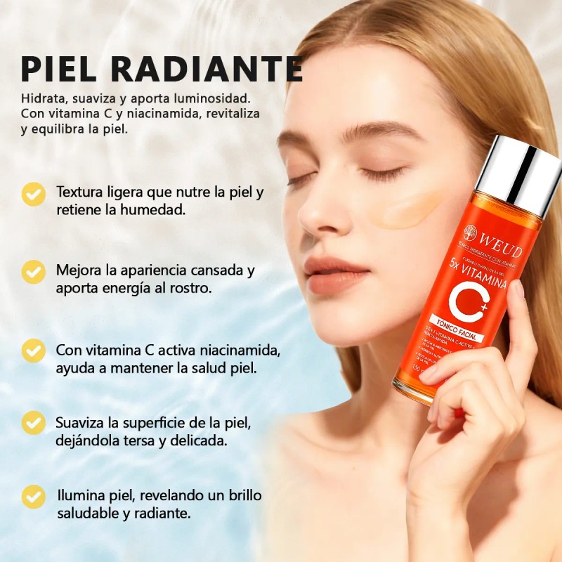 6pc Weud Skincare Antiedad Firmeza Hidratante Rostro Cuello