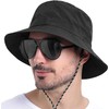 Unisex Wide Brim Boonie Hat, Adjustable Bucket Sun Hat for