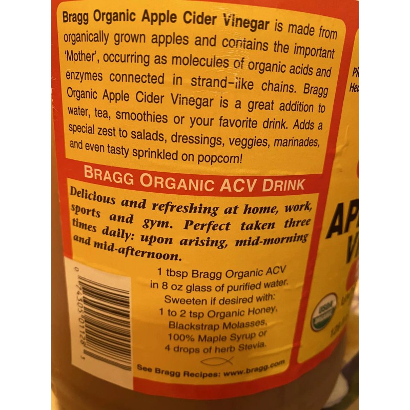 Bragg Organic Raw~Unfiltered Apple Cider Vinegar, 128 fl oz (1