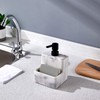 zccz Soap Dispenser with Sponge Holder, Marble Look Liquid Hand