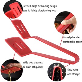 Silicone Barbecue Clamp 11 Inch Kitchen Tongs Premium Stainless Steel Cooking Tongs Multipurpose BBQ Clamp Spatula for Gripper Bread Clip/Beefsteak Turner Flipper/Flipping Fish/Fried Steak Clamp