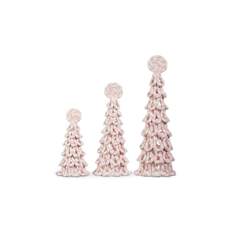 RAZ Imports Pink Peppermint Trees, 13 inches