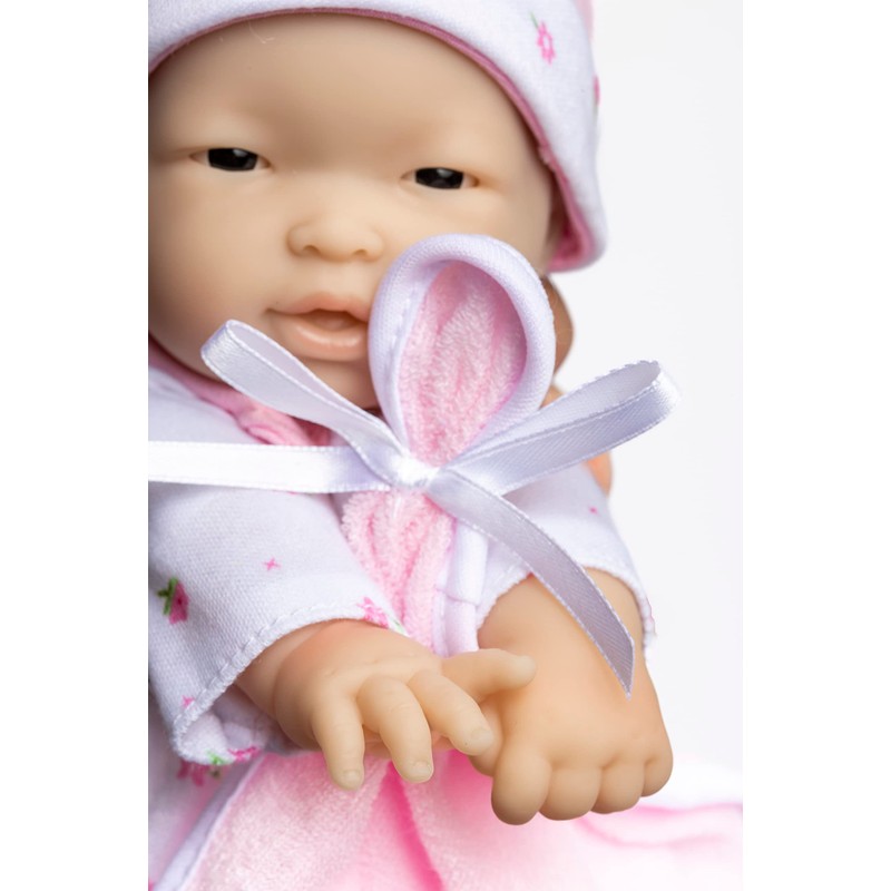 JC Toys Berenguer 11" Asian La Baby Doll,Pink Asian