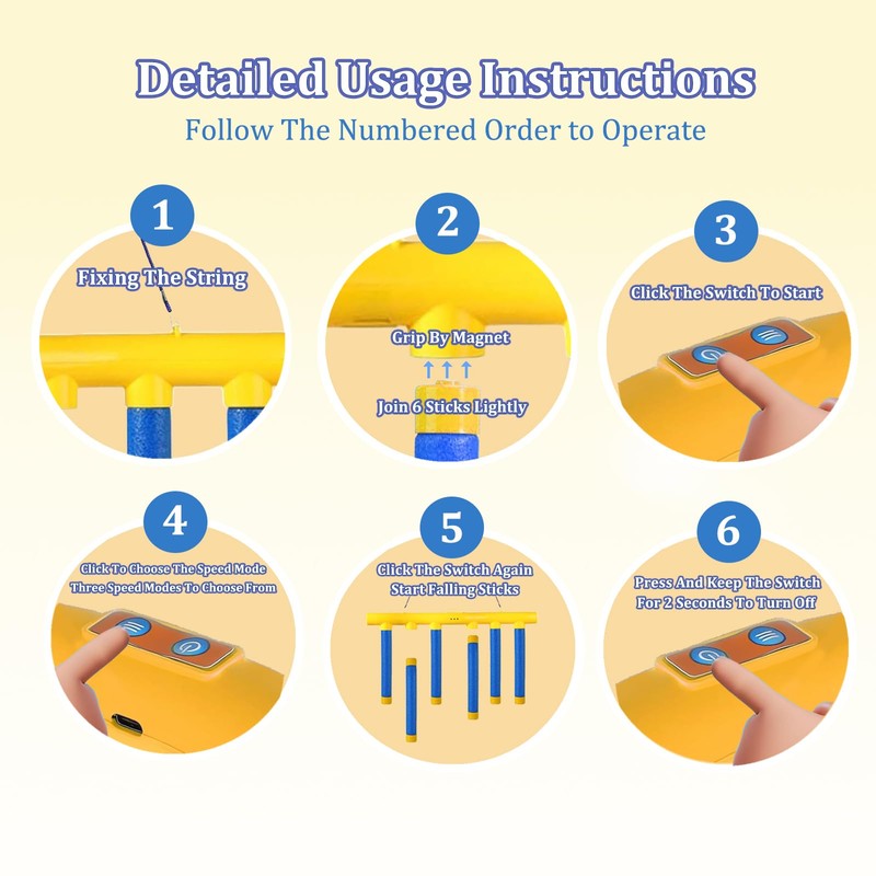 Hand Eye Coordination Training Catching Stick Game Drop Trivia Tool