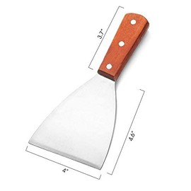 CN-Culture Wood Handle Slant Edge Grill Scraper, 4-Inch x 8.5-Inch