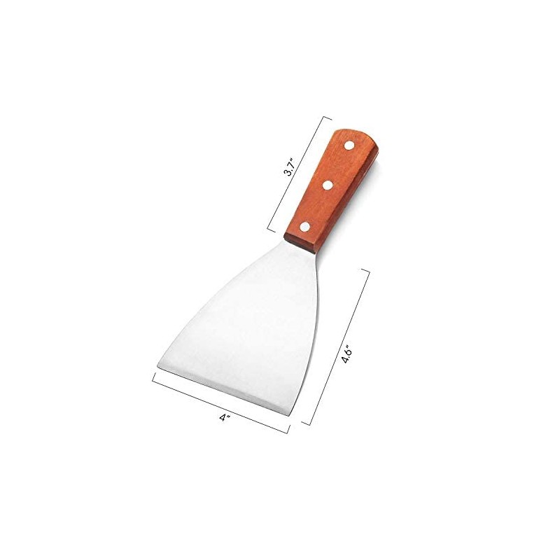 CN-Culture Wood Handle Slant Edge Grill Scraper, 4-Inch x 8.5-Inch