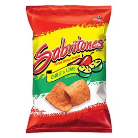Sabritones Corn Chips, Lime, 2.125 Ounce (Pack of 15)