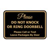 Signs ByLITA Classic Framed Please Do Not Knock Or Ring