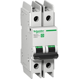 Schneider Electric – Multi9 C60BP Miniature Circuit Breaker (MCB), 2-Pole, 40A, C Tripping Curve, 10kA (UL489), 10kA (IEC/EN 60947-2), Short Circuit & Overload Current Protection