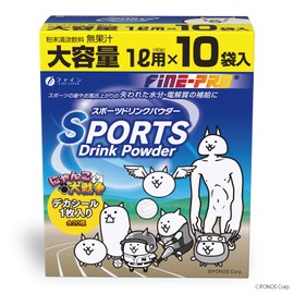 ファイン スポーツドリンクパウダー『にゃんこ大戦争』コラボ 400g(40g×10袋) 粉 ビタミンC カルシウム マグネシウム 配合 ハイポトニック ドリンク 国内生産