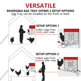 Difsight Roll Away Chicken Nesting Box, 13° Auto Egg Collection Tray, Clip-Lock Decoy Egg & 3 Jute Pads, Enclosed Easy-to-Clean Hen House, Indoor & Outdoor Chicken Coop Accessory(1Pack)
