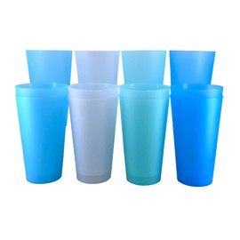 AOYITE Large Plastic Cups 32 oz - Reusable Big Drinking Cup set of 12 - BPA Free Dishwasher Safe Tall Plastic Glasses - Unbreakable Plastic Tumblers for Kids Kitchen Outdoor