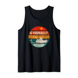 Retro Fishing Retirement Gifts O-Fish-Ally Retired Tank Top