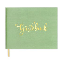 FloraVigo Wedding Guest Book, Birthday Guest Book, 144 Pages Premium Guest Book Made of Thick Paper for Anniversary, Birthday, Baby Shower, Christening (Green)