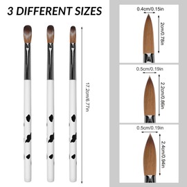3 Pcs Acrylic Nail Brush Set,Size 8/10/14 Nail Brush Set for Nail Extension Acrylic Nail Art Design Women Gift Set – Manicure & Pedicure Nail Brushes for Professional Use