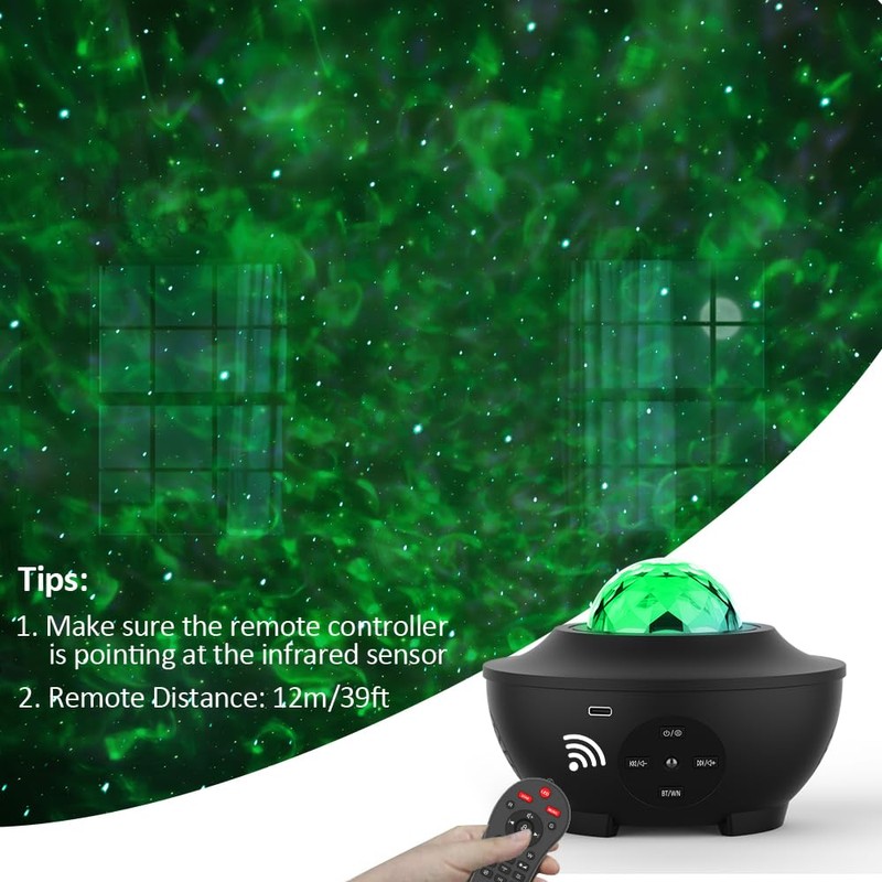 Star Projector, Ocean Wave Night Light Projector with Adjustable Lightness