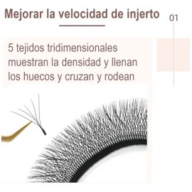 Nagaraku Extensiones De Pestañas 5d W Shape 8-15mm Mix                                                                                                