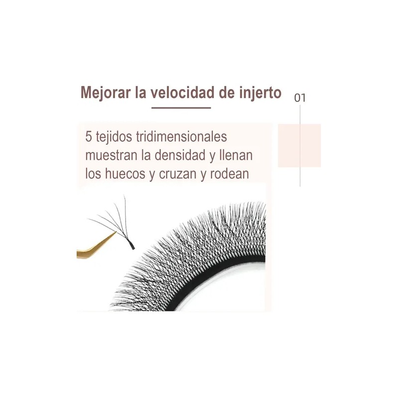 Nagaraku Extensiones De Pestañas 5d W Shape 8-15mm Mix