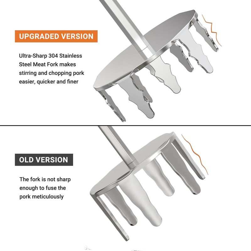onlyfire 4 Inch Pork Puller, Upgraded Ultra-Sharp Stainless Steel Meat