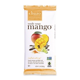 Chuao Chocolatier Totally Tangy Mango Chocolate Bars | Gourmet Artisan European No Preservatives | For Gift Baskets, Christmas, Gifts for Women, Men, Birthday, Care Package | 3 Pack