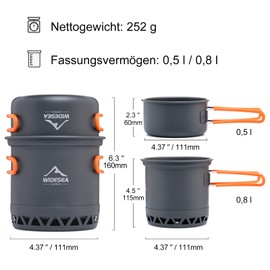 widesea Camping Cookware Set Camping Cooking Set Crockery Set Outdoor Cooking Pot Picnic Pots