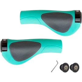GORIX Bike Ergo Grips Bar End Cycle Lock On Lenker Mountainbike MTB (GX-D2) (Celeste)