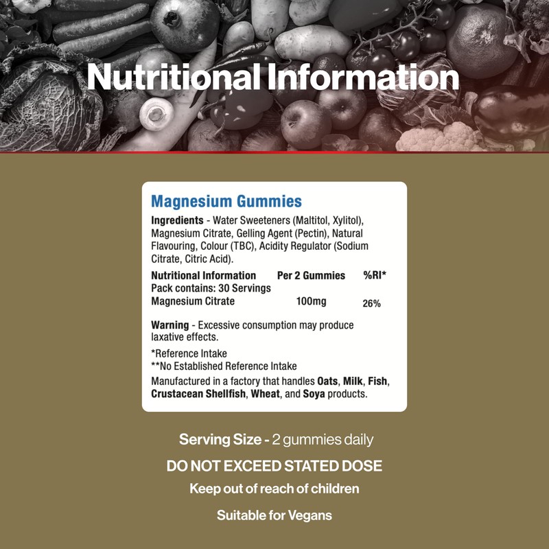 Vit Direct - Magnesium Gummies - 60 Blueberry Flavoured Gummies
