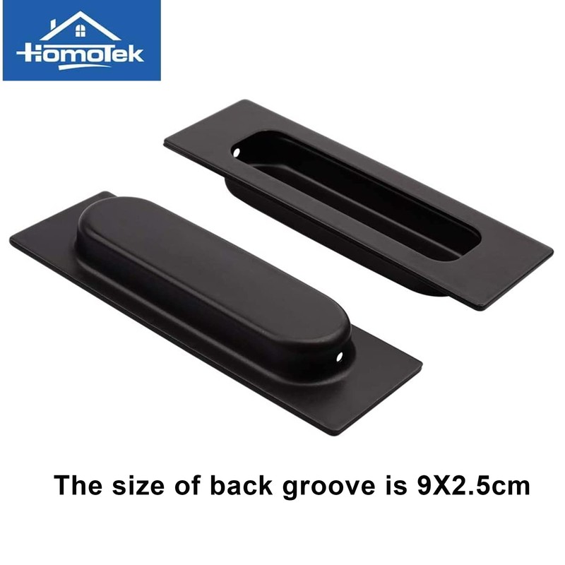 HOMOTEK 4 Pack Flush Sliding Closet Door Pulls, Recessed Finger