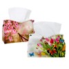 2 Pack Tissue Box Cover Holder, Spring Flowers Butterflies Tulips